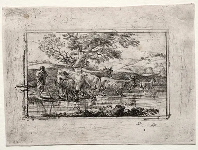 The Herd at the Watering Place — Claude Lorrain
