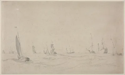 Shipping on a Rough Sea — Willem van de Velde the Younger