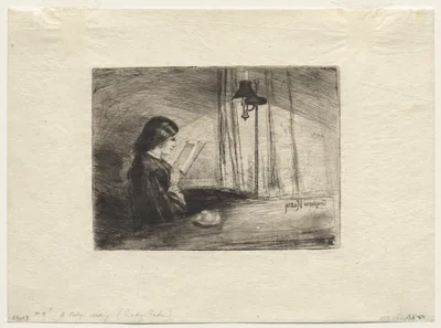 A Lady Reading — Francis Seymour Haden