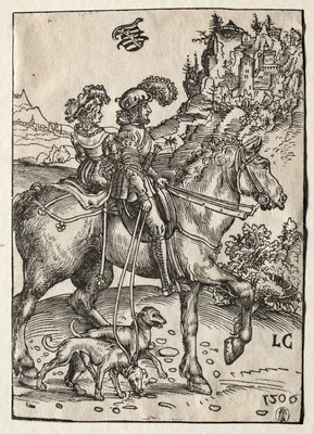 A Gentleman and a Lady Riding to the Chase — Lucas Cranach the Younger