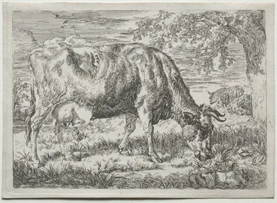 Cow and Two Sheep at the Foot of a Tree — Adriaen van de Velde