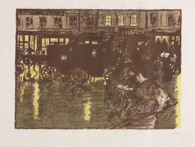 Street at Evening in the Rain — Pierre Bonnard