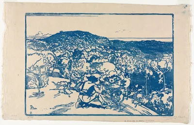 The Poacher, Dunes of Saint Jean de Mont — Auguste-Louis Lepère