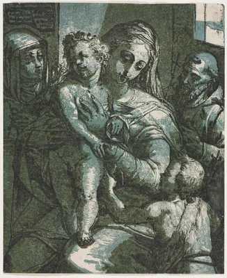 Virgin and Child with St. John, St. Catherine of Siena and Saint Francis — Andrea Andreani
