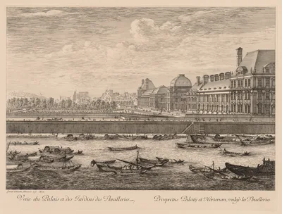 Vue du palais et des jardins des Tuileries, du côté du quai — Israel Silvestre