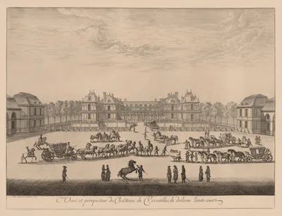 Vue et perspective du Château de Versailles, de dedans l'anti-cour — Israel Silvestre