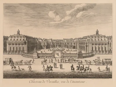 Vue du Château de Versailles, vu de l'avant-cour — Israel Silvestre