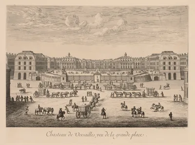 Vue du Château de Versailles, vu de la Grande Place — Israel Silvestre