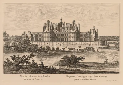 Vue du Château de Chambord, du côté de l'entrée — Israel Silvestre