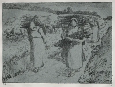 Peasants Carrying Fagots — Camille Pissarro