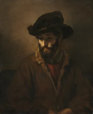 A Bearded Man Wearing a Hat — Rembrandt