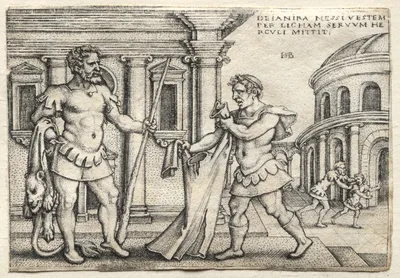 The Labors of Hercules: Hercules Receiving the Garment Steeped in Nessus' Blood — Hans Sebald Beham