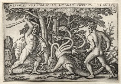 The Labors of Hercules:  Hercules Killing the Lernean Hydra — Hans Sebald Beham