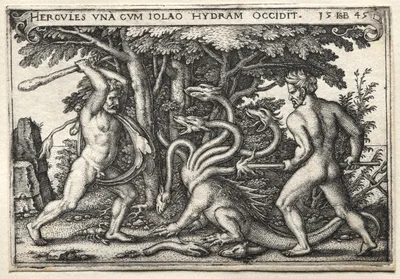 The Labors of Hercules:  Hercules Killing the Lernean Hydra — Hans Sebald Beham