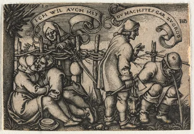 The Peasant Wedding or the Twelve Months:  No. 10 — Hans Sebald Beham