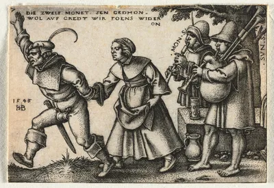The Peasant Wedding or the Twelve Months:  No. 7 — Hans Sebald Beham