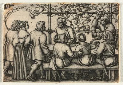 The Peasant Wedding or the Twelve Months:  No. 8 — Hans Sebald Beham