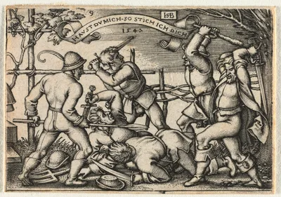 The Peasant Wedding or the Twelve Months:  No. 9 — Hans Sebald Beham