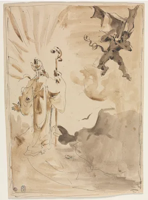The Bishop and the Demon (recto)