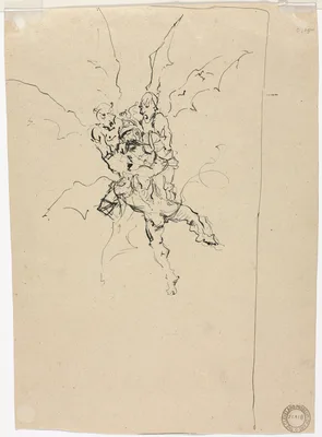 Three Demons Holding a Knight (verso)