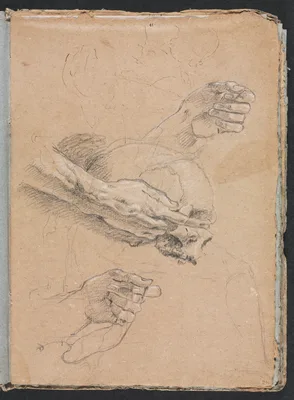 Verona Sketchbook:Study of hands and skull (page 21) — Francesco Lorenzi