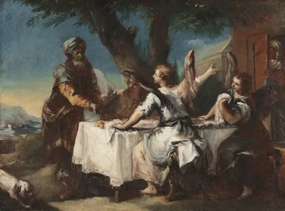 Abraham Welcoming the Three Angels — Francesco Guardi
