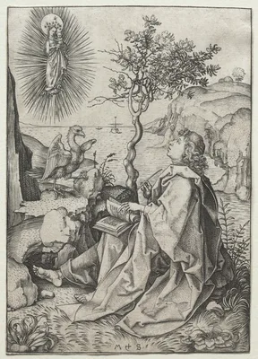 St. John the Evangelist on the Isle of Patmos — Martin Schongauer