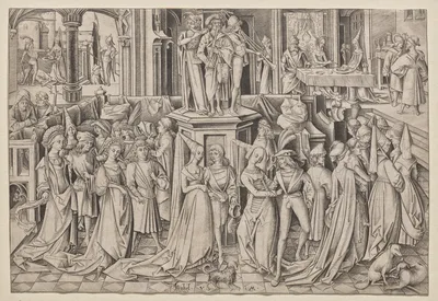 The Dance at the Court of Herod — Israhel van Meckenem