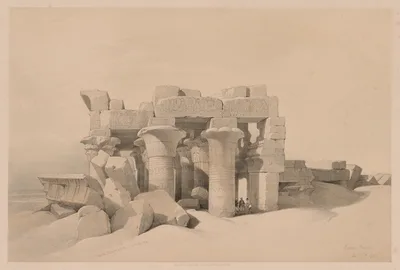 Egypt and Nubia:  Volume II - No. 42, Ruins of Kom Ombo — Louis Haghe
