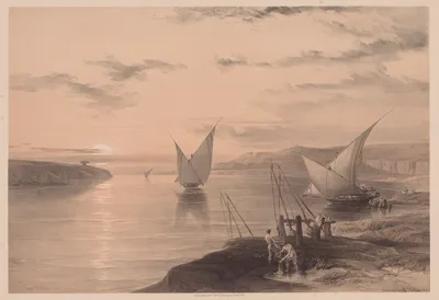 Egypt and Nubia:  Volume I - No. 12, Hadjar Silsilis — Louis Haghe