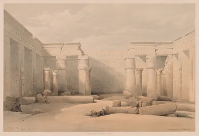 Egypt and Nubia:  Volume II - No. 18, Medinet Abou, Thebes — Louis Haghe