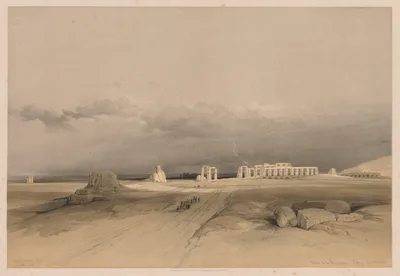 Egypt and Nubia:  Volume II - No. 8, Ruins of the Memnonium, Thebes — Louis Haghe