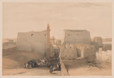 Egypt and Nubia:  Volume II - No. 38, Grand Entrances to the Temple of Luxor — Louis Haghe