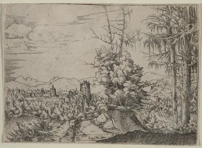 Landscape with Two Pines — Albrecht Altdorfer