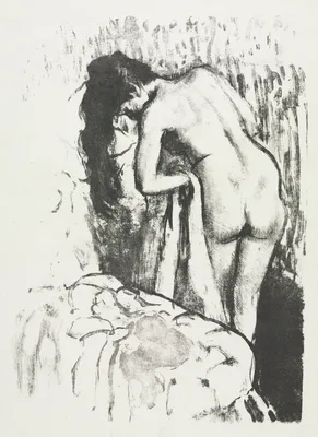 Nude Woman Standing, Drying Herself — Edgar Degas