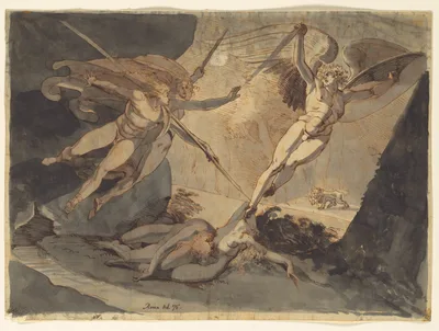 Satan Starts from the Touch of Ithuriel's Spear — Henry Fuseli