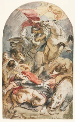 The Conversion of Saul with Horseman and Banner — Jacob Jordaens