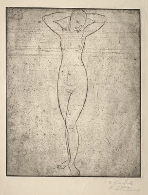 Standing Girl with Arms Behind her Head — Wilhelm Lehmbruck