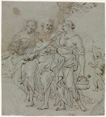 Lot and His Daughters (recto) — Pietro da Cortona