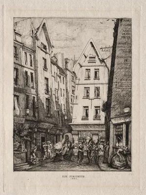 Pirouette Street, near the Markets, Paris — Charles Méryon