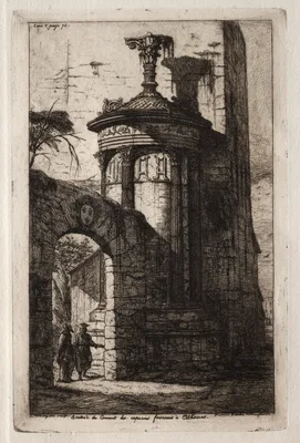 Entrance to the French Capuchin Convent at Athens — Charles Méryon