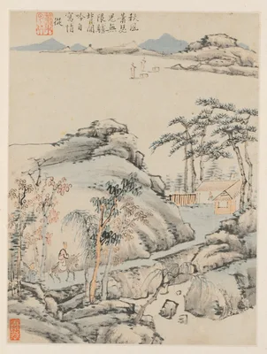 Album of Seasonal Landscapes, Leaf F (previous leaf 5) — Xiao Yuncong