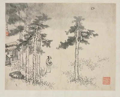 Landscape Album in Various Styles: Shibiao Waiting for the Moon — Zha Shibiao