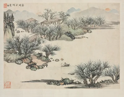 Landscape Album in Various Styles: Spring Plowing — Zha Shibiao