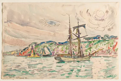 Ships near the Trieux River — Paul Signac