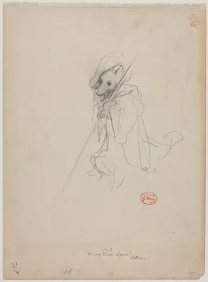 Sketch for "The Wolf Turned Shepherd" (recto) — Gustave Doré