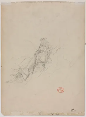 Sketch of Hunting Scene (verso) — Gustave Doré