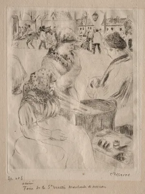 Chestnut Vendor, St. Martin's Day Fair (Pontoise) — Camille Pissarro