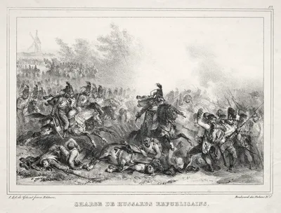 Album pour 1833:  Charge de Hussards Républicains — Auguste Raffet