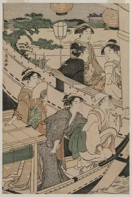 Boating Party on the Sumida River — Torii Kiyonaga